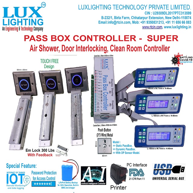 PASS BOX CONTROLLER - SUPER, Air Shower, Door Interlocking, Clean Room